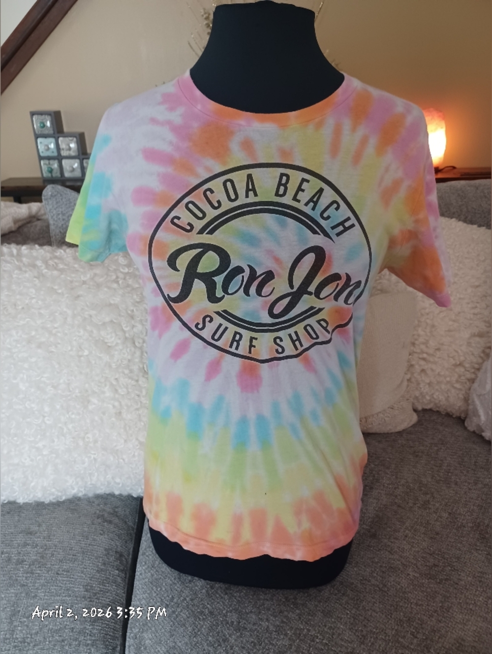Ron Jon Cocoa Beach Tie-Dye Surf Shop Tee - Rainbow